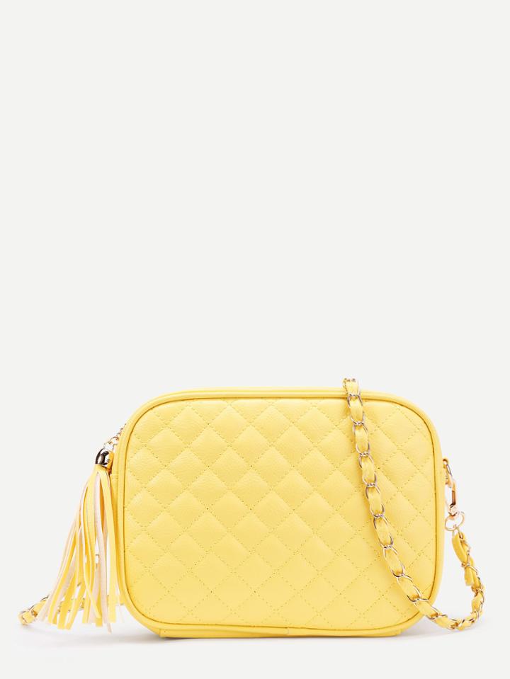 Shein Tassel Zipper Quilted Crossbody Bag