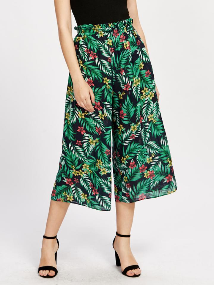 Shein Jungle Print Culotte Pants