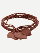 Shein Brown Leaf Tassel Braided Wrap Belt