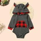 Shein Toddler Boys Contrast Plaid Hooded Jumpsuit