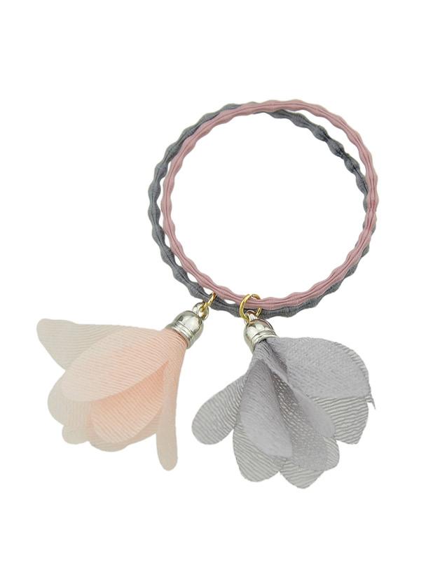Shein Pink-gray Elastic Colorful Yarn Flower Charm Headbands Headwear Hair Accessories