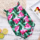 Shein Girls Watermelon Print Criss Cross Back Swimsuit