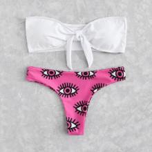 Shein Eye Print Knot Bikini Set