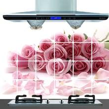 Shein Oil Proof Floral Pattern Wall Sticker