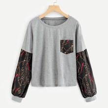 Shein Contrast Chain Print Tee