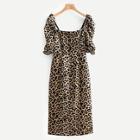 Shein Leopard Print Ruched Dress