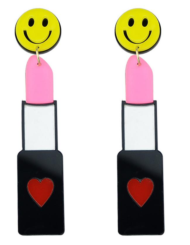 Shein Acrylic Smile Shape Stud Earrings