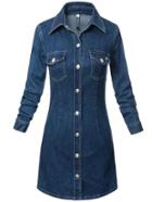 Shein Denim Shirt Dress With Pockets