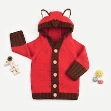Shein Toddler Girls Single Breasted Hooded Sweater