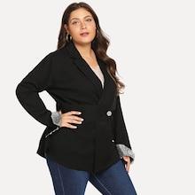 Shein Plus Contrast Sequin Blazer