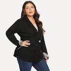 Shein Plus Contrast Sequin Blazer