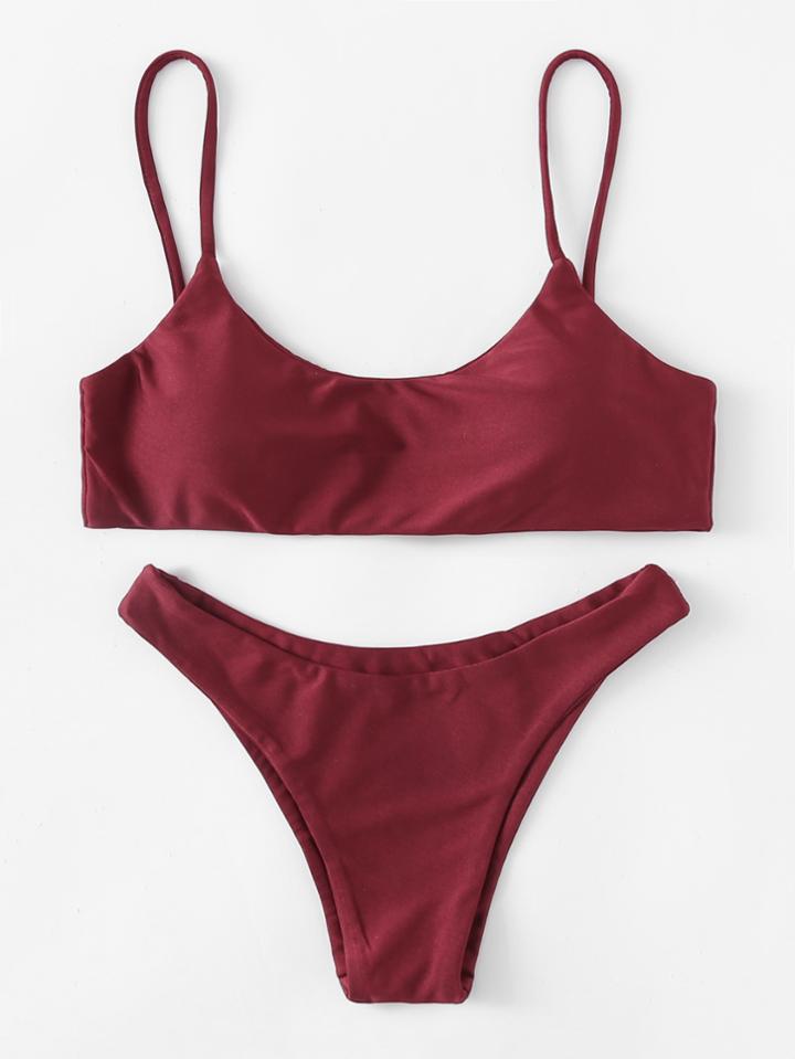 Shein High Leg Cami Bikini Set