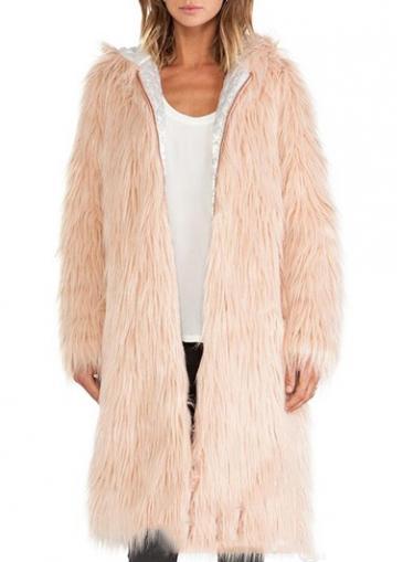 Rosewe Charming Hooded Collar Long Sleeve Zipper Closure Woman Coat