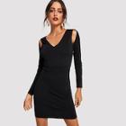 Shein Form Fitting Cut Out Sleeve Dress