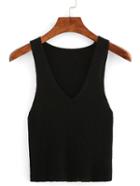 Shein V-neck Ribbed Knitted Vest