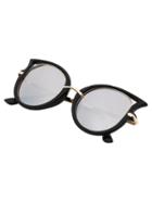 Shein Cutout Cat Eye Silver Lenses Sunglasses