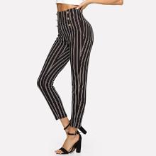 Shein Double Breasted Pinstripe Pants