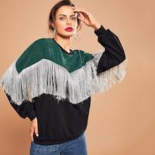 Shein Fringe Trim Pullover