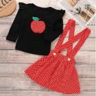 Shein Toddler Girls Embroidered Tee With Pinafore Dress