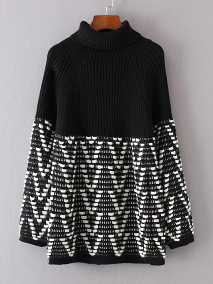 Shein Raglan Sleeve Turtleneck Sweater