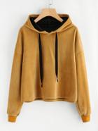 Shein Drop Shoulder Velvet Hoodie