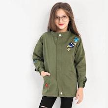 Shein Girls Contrast Sequin Dual Pocket Coat