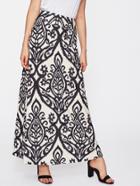 Shein Damask Print Full Length Skirt