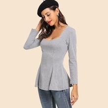 Shein Solid Square Neck Top