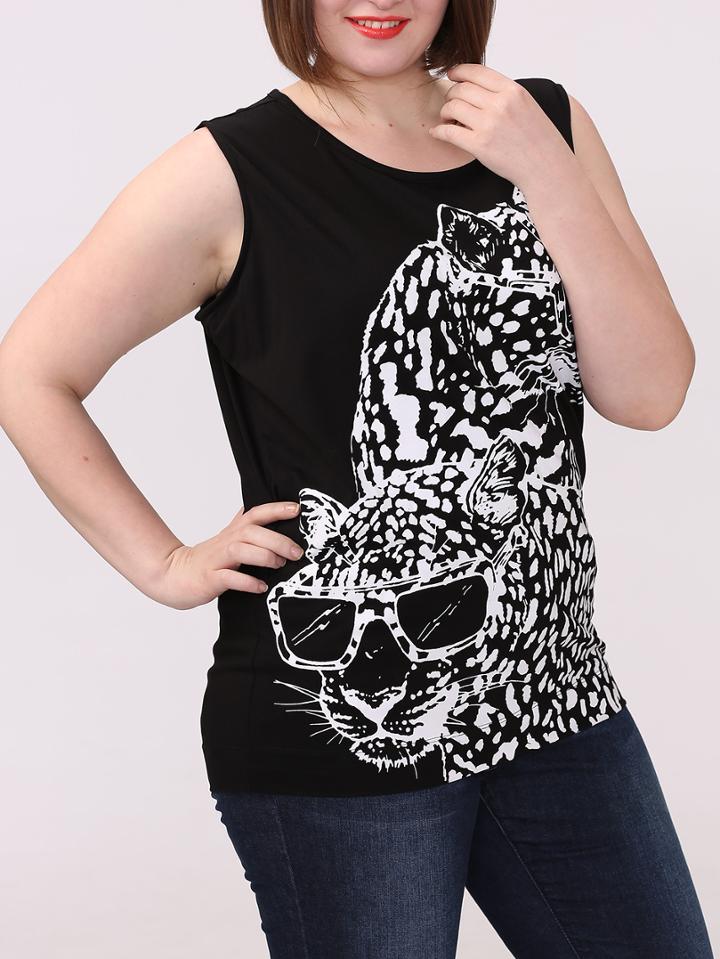 Shein Plus Size Contras Leopard Print Tank Top