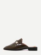 Shein Dark Green Pearl Design Patent Leather Loafers