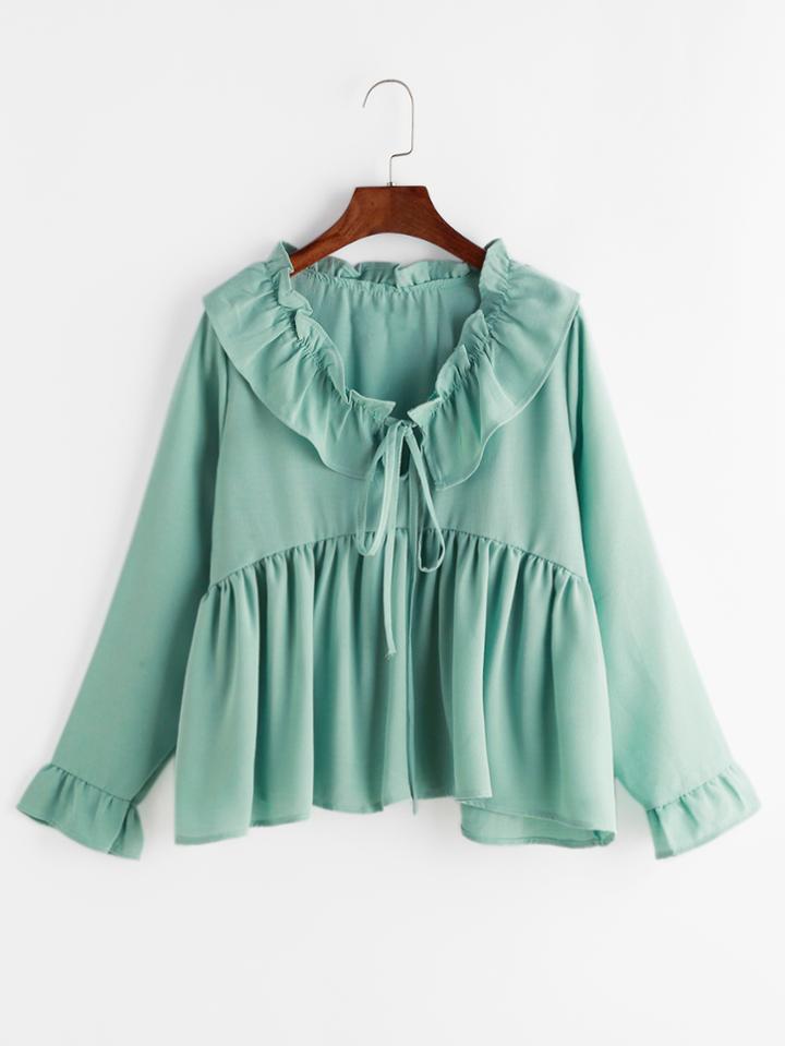 Shein Bertha Collar Smock Blouse