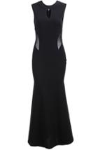 Shein Black Sleeveless Sheer Mesh Maxi Dress
