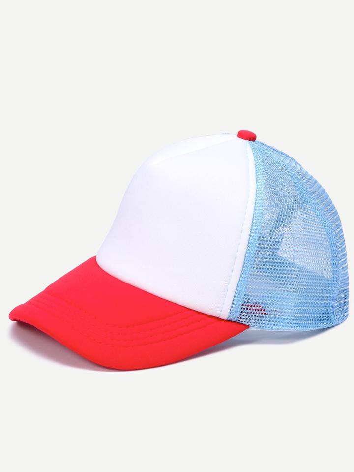 Shein Colorblock Mesh Snapback Baseball Cap