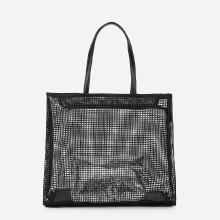 Shein Cut Out Detail Pvc Tote Bag