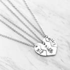 Shein Heart Pendant Friendship Necklace 3pcs