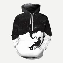 Shein Men Galaxy Print Hooded Sweatshirt
