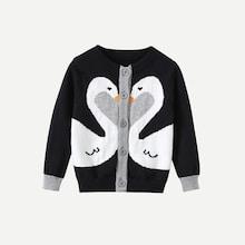 Shein Toddler Girls Swan Print Cardigan