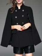 Shein Black Collar Split Sleeve Cape Coat