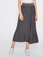 Shein Elastic Waist Full Length Pleated Skirt
