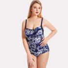 Shein Plus Cut Out Back Flower Print Swimsuit