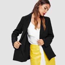 Shein Notched Collar Button Up Blazer