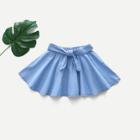 Shein Girls Knot Front Pleated Skirt