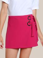 Shein O-ring Detail Self Tie Wrap Skirt