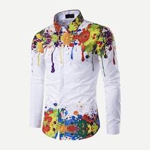 Shein Men Paint Drip Print Shirt