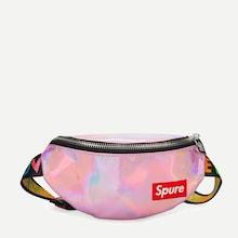 Shein Kids Iridescent Slogan Patch Bum Bag