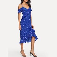 Shein Leopard Print Ruffle Trim Cami Dress