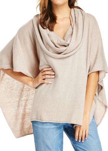 Rosewe Cloak Design Cowl Neck Loose Sweater