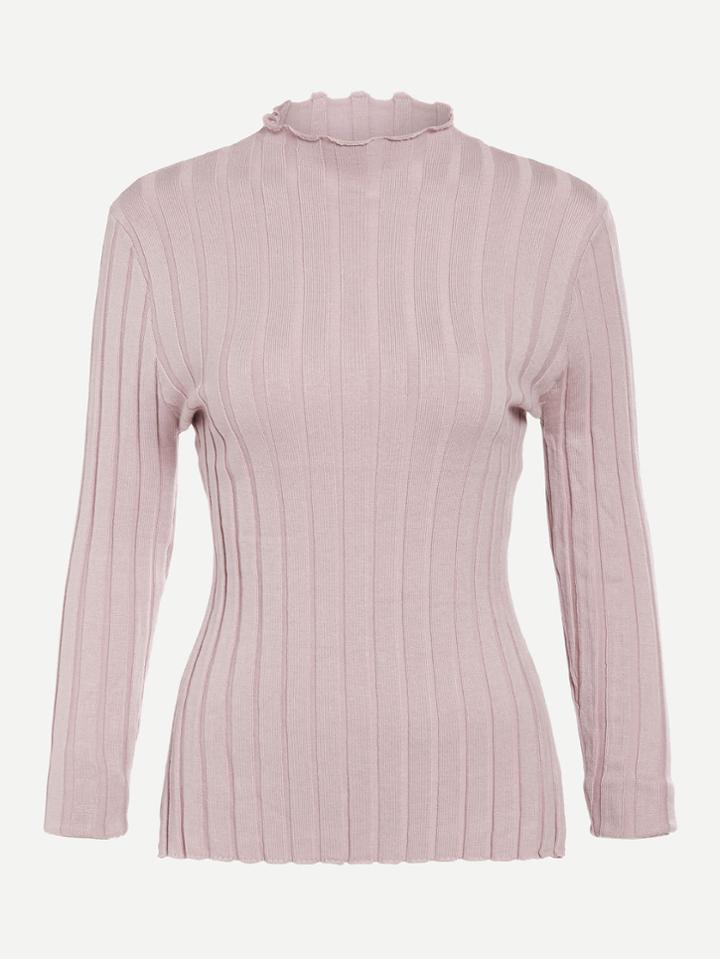 Shein Lettuce Edge Turtleneck Jumper