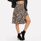 Shein Ruffle Hem Leopard Print Skirts