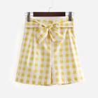 Shein Knot Front Gingham Shorts